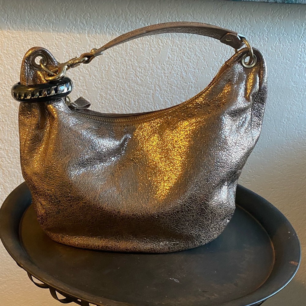 Jimmy Choo Solar metallic hobo bag